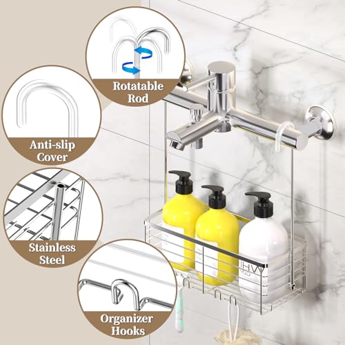 DELLAN Hanging Shower Organizer, Shower Rack with Ho | All Products - Image 5