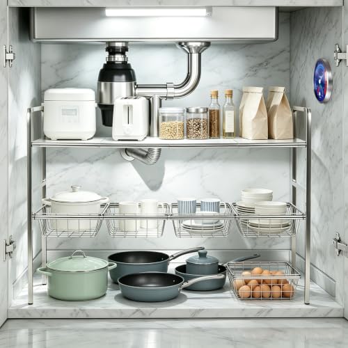 Under Sink Organizer 2 Tier Expandable bathroom Storage - Image 2