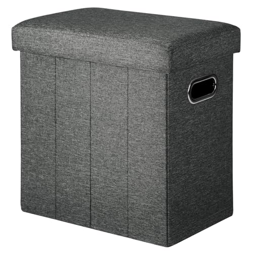 COSYLAND Collapsible Fabric Ottoman Footrest with Storage - Image 2