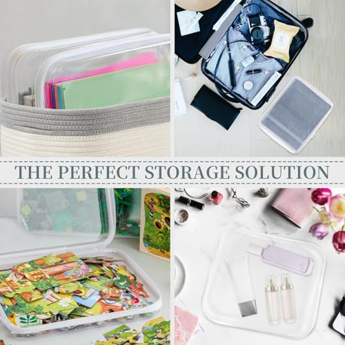 3 Pack Clear Hard Shell Zipper Case, Clear Zipper Pouches - Image 5
