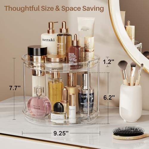 LAMU 2 Pack 2 Tier Lazy Susan Turntable Organizer 9.25'' Rotating - Image 6