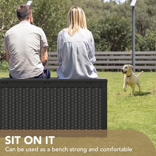 Devoko 100 Gallon Waterproof Deck Box, Resin Large Outdoor - Image 5