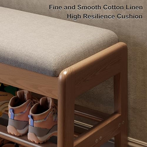 AQIMUELE Shoe Rack Bench,2 Tiers Shoe Bench with Sto | Home Organizati - Image 5