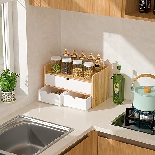 Bamboo Desk Organizer with Drawers, Desktop Storage | All Products - Image 7