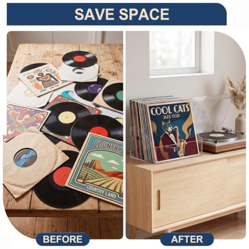 ZOOFOX Clear Acrylic Vinyl Record Storage Box | Home Organization - Image 6