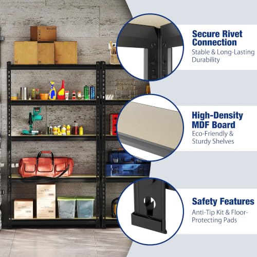 WORKPRO 2180LBS Capacity 5-Tier Storage Shelf 27.6”Wx11.8”Dx60”H - Image 5