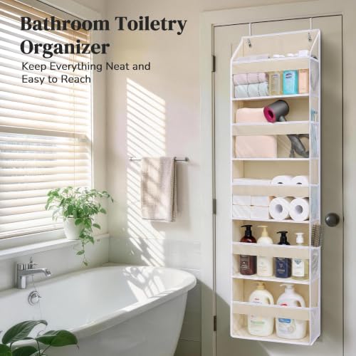 5 Tiers Over Door Organizer with 10 Mesh Side Pockets, 44 lbs - Image 4