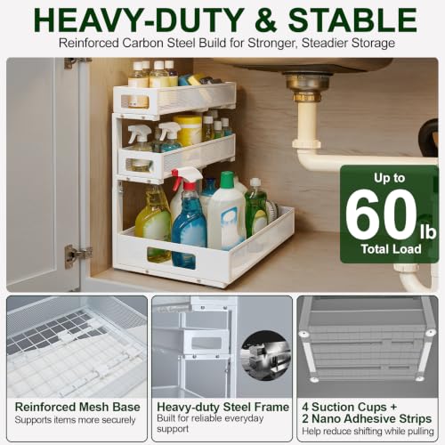 3 Tier Under Sink Organizer for Bathroom, Pull Out D | All Products - Image 6