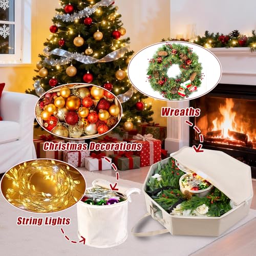 Wreath Storage Hard Shell Christmas Decorations Case Bag - Image 5