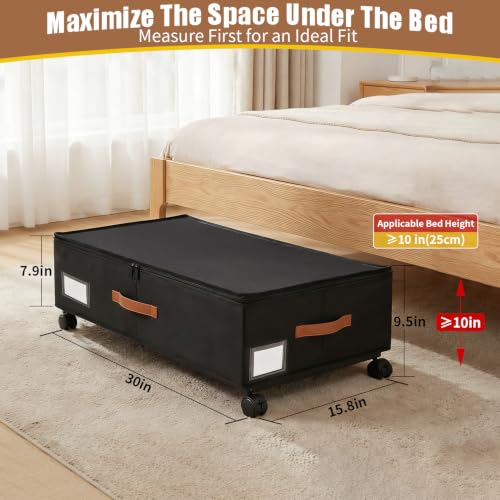 Large Under Bed Storage Containers with Wheels, 2-Pack Underbed - Image 3