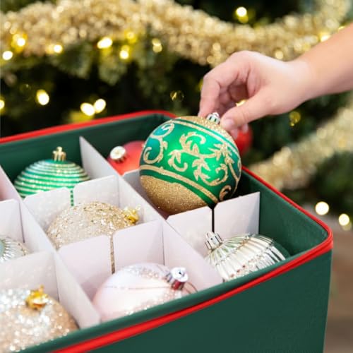 Christmas Ornament Storage Container with Dividers - Box - Image 3