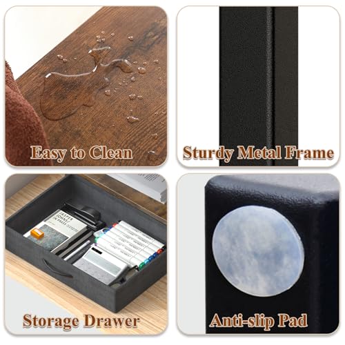Desktop Printer Stand with Storage Drawer, Printer Riser for Desk - Image 6