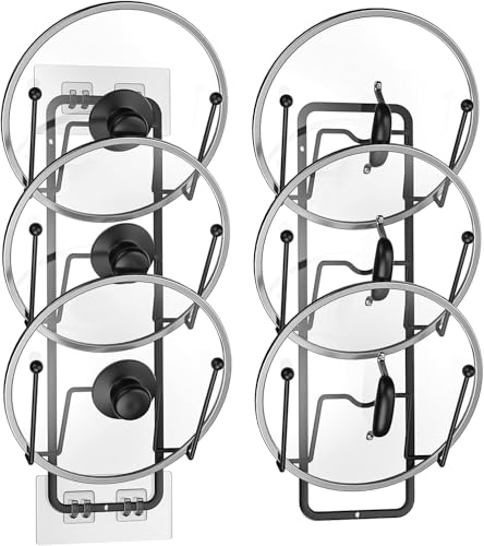 2 Pack Pot Lid Organizer for Cabinet, 2 in 1 Wall Mount & - Image 2