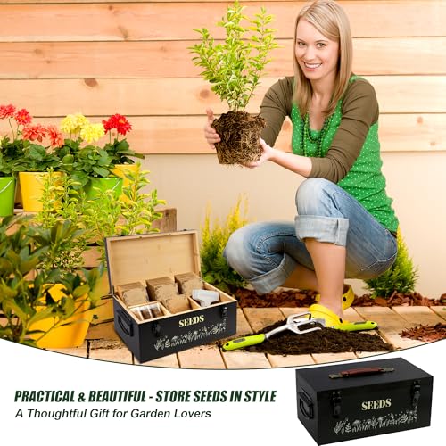 Large Seed Storage Organizer Box with Handle, Bamboo Seed - Image 6