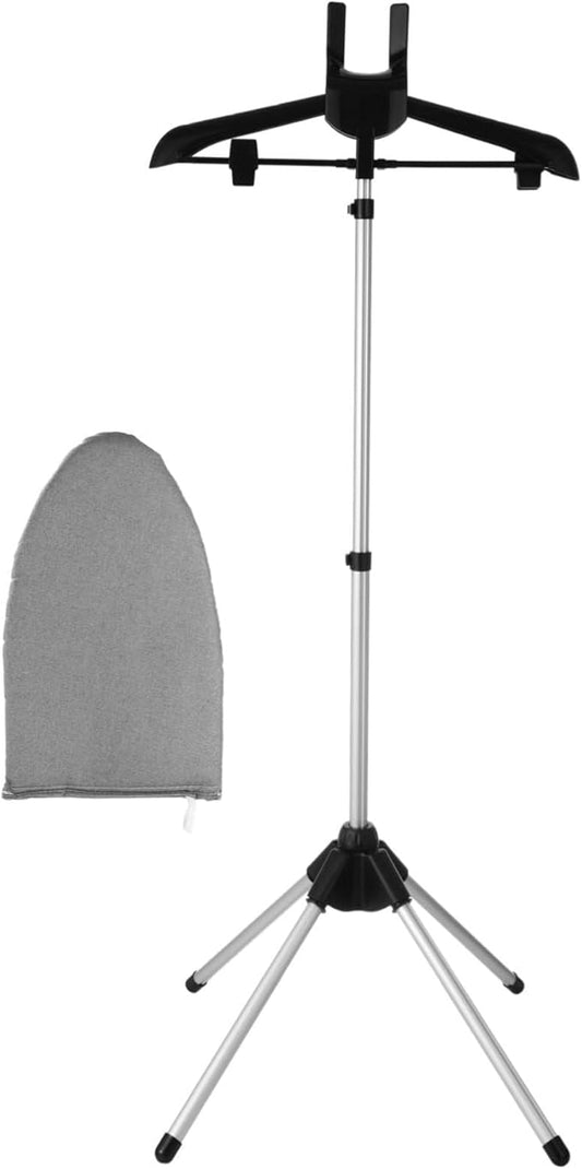 Steamer Stand for Clothes,Includes Handheld Ironing Board, Foldable Clothes Stand with Adjustable Height, 4-Leg Garment Hanger Frame for Steaming Drying Shirts, Suits, Dresses