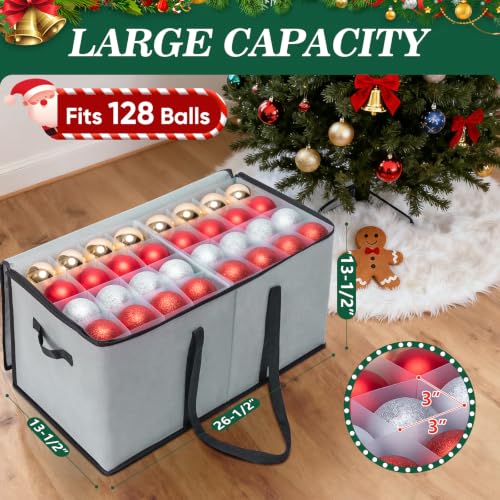 BALEINE Christmas Ornament Storage Box with Dividers - Image 4