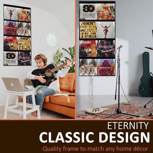 Record Display Rack, Wall Mount Album Storage, Black - Image 7