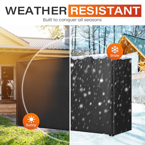5ft Waterproof Firewood Rack Cover - Heavy Duty Black 600D - Image 6