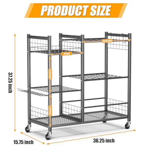 Ultrawall Garden Tool Organizer with Wheels, Yard Tool Storage - Image 3