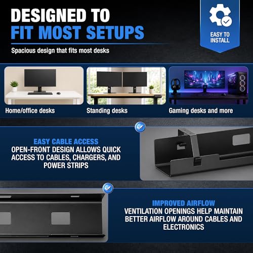 DeskNest Under Desk Cable Management Tray 23.6" – St | All Products - Image 6