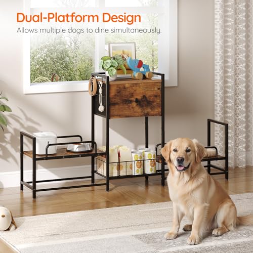 HOOBRO Dog Feeding Station with Drawer, 2 Elevated Bowl - Image 6