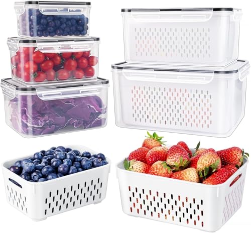 5 PCS Large Fruit storage Containers for Fridge,Food Storage - Image 2