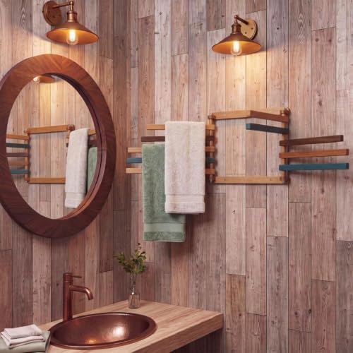 Novabright 1 Pcs Wood Foldable Wall Mounted Drying Rack, Colorful - Image 6