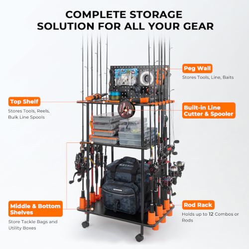 KastKing Gear Trolley V12 Mobile Fishing Rod Holder for 12 Rods - Image 4