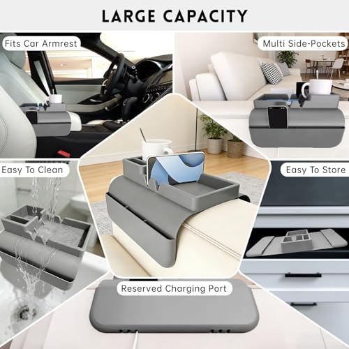 2Pcs Couch Cup Holder Tray, Large Anti-Slip Couch Cups - Image 4