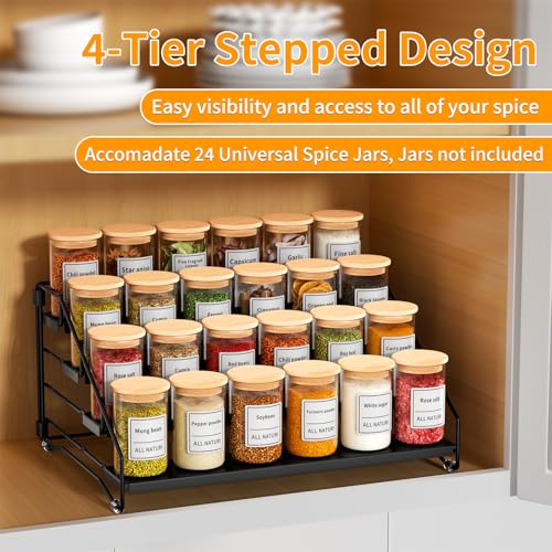 4 Tier Spice Rack Organizer for Cabinet, Depth | Spice Racks & Pantry - Image 4