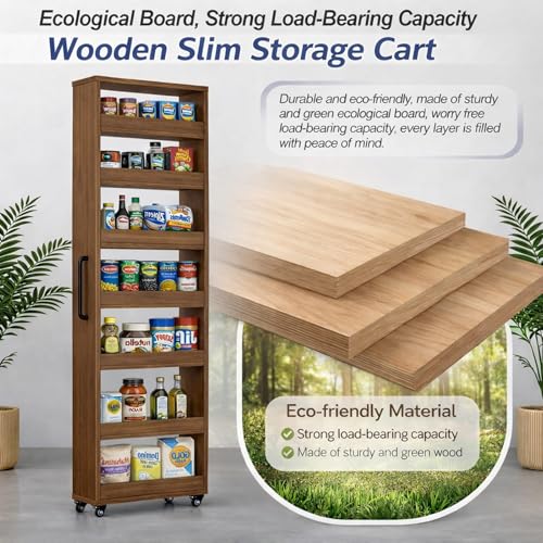 Beside Fridge Storage Slim Tall Cabinet - 7-Tier Tall - Image 6