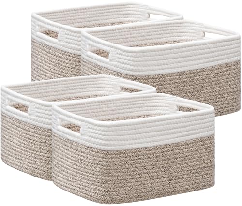 4 Pack Storage Baskets for Organizing, Woven Baskets for Shelves - Image 2