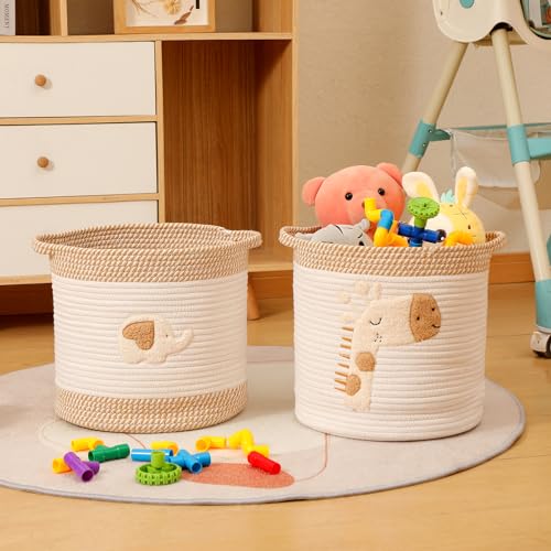 Toy Storage Baskets Woven Cotton Rope Storage Basket - Image 5