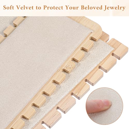 4 PCS Necklace Display for Vendors, Bamboo Retail Jewelry Display - Image 6