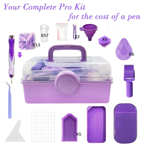CXJINZE Diamond Painting Tools Accessories Storage Kit, Purple - Image 3