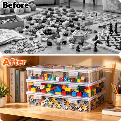 3 Pcs Portable Storage Container Box with Lid for Board - Image 6