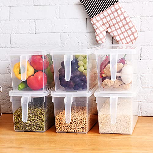 Sooyee 4 Pack 5L Fridge Organizer with Handle & Lid, Clear - Image 5