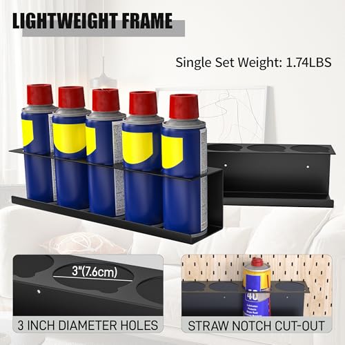2 Pack Wall-Mounted Aerosol Spray Can Holder Storage Rack - Image 4