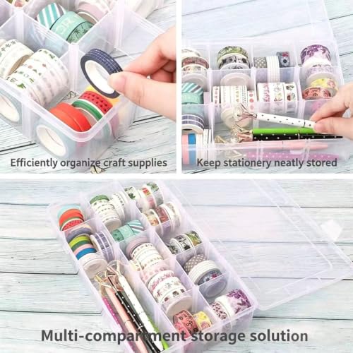 Clear Plastic Organizer Box with Adjustable Dividers, 15 - Image 8