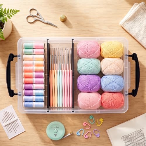 Citylife 2PC Clear Craft Organizers and Storage with 3 - Image 4