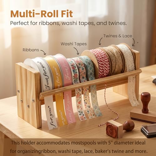 Ribbon Organizer Craft Ribbon Storage Rack Spool Holder Dispenser - Image 6