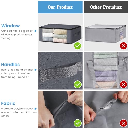 HomeHacks 3-Pack Clothes Organizer Storage Bags, 35L Storage Bins - Image 5