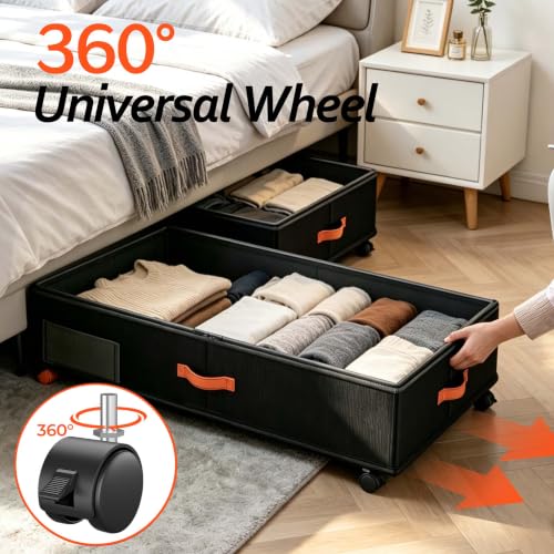 Tsinglax 66L 2-Pack,Under Bed Storage with Wheels - Image 6