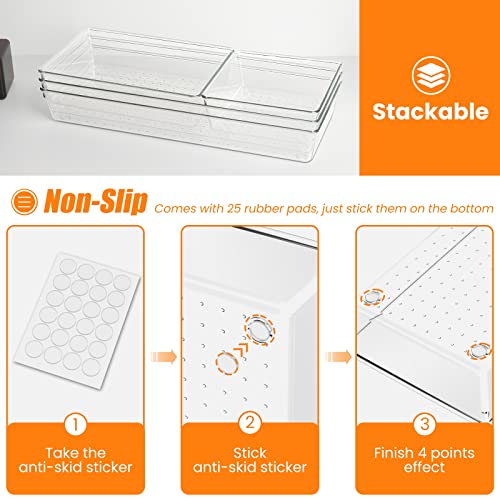Criusia 6 Pcs Large Size Clear Drawer Organizer Set, | All Products - Image 4