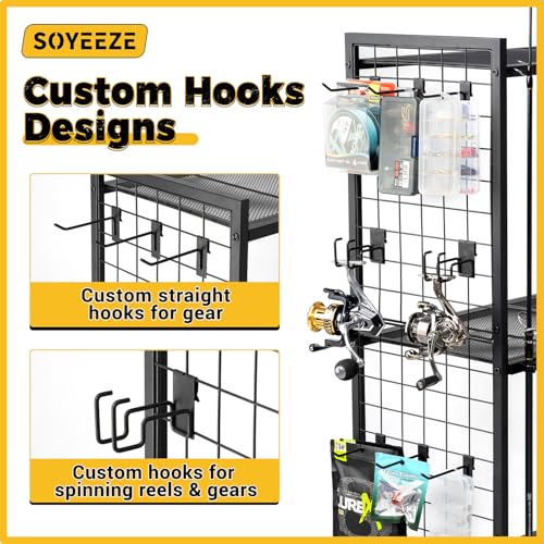 Fishing Rod Holder for 12 Rods, Rolling Fishing Pole | Garage Storage - Image 5