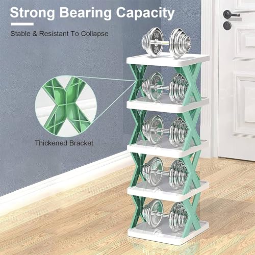 KOCASO Tall Narrow Vertical Shoe Rack, 9 Tier Space Saving Shoe - Image 5