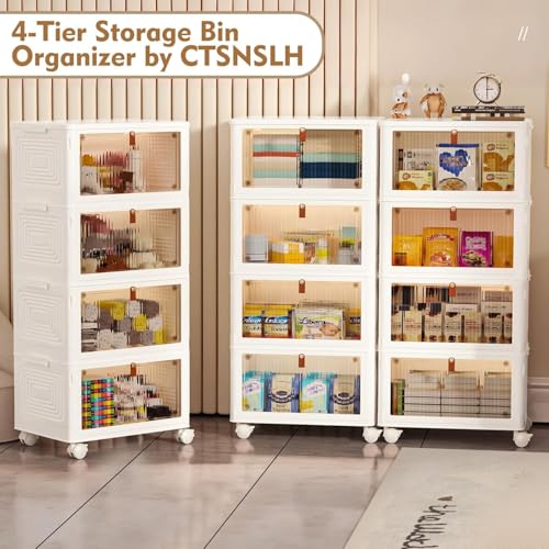 CTSNSLH 4 Tier Plastic Storage Bins with Lid 23QT - Stackable - Image 6