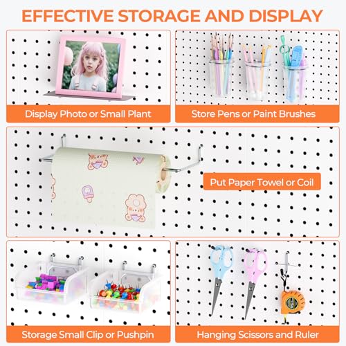 INCLY 90PCS Metal Peg Board Kit with 1/4" Pegboard Accessories - Image 6