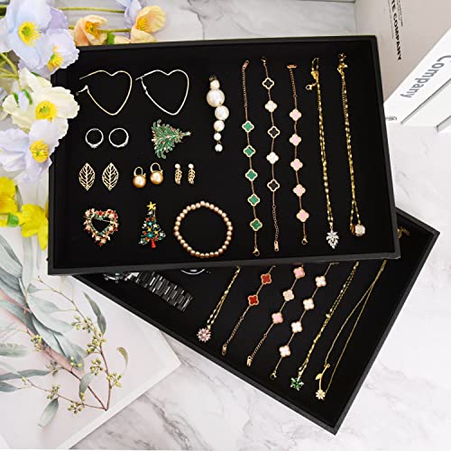 Black Velvet Stackable Jewelry Tray Showcase Display | Jewelry Organiz - Image 5