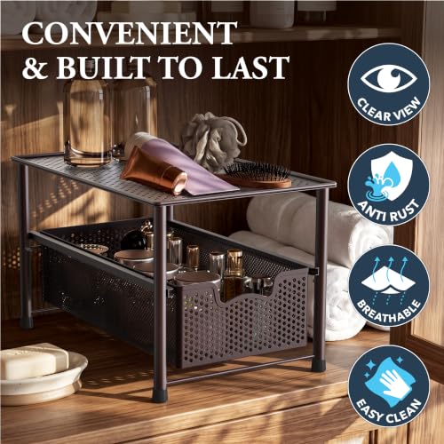 Simple Houseware Stackable Under Sink Sliding Basket | All Products - Image 6